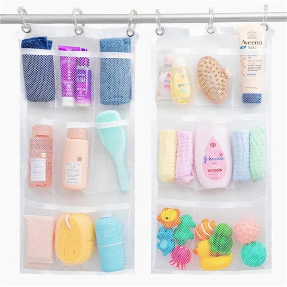 Shower Organizer Hanging 9 Pocket Mesh Caddy Bathroom Storage for Toiletries